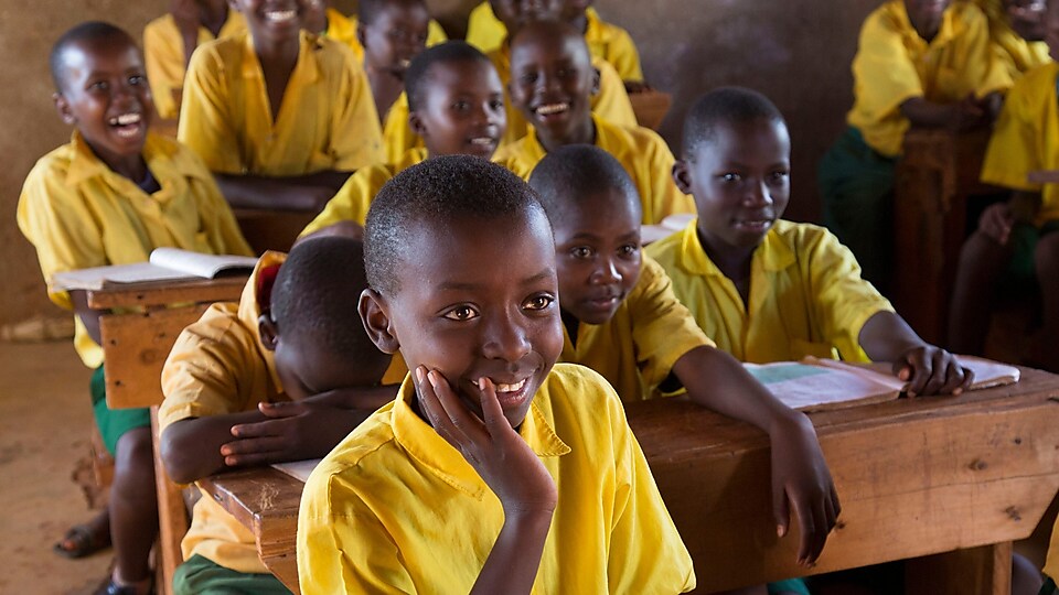 School students in classrooms